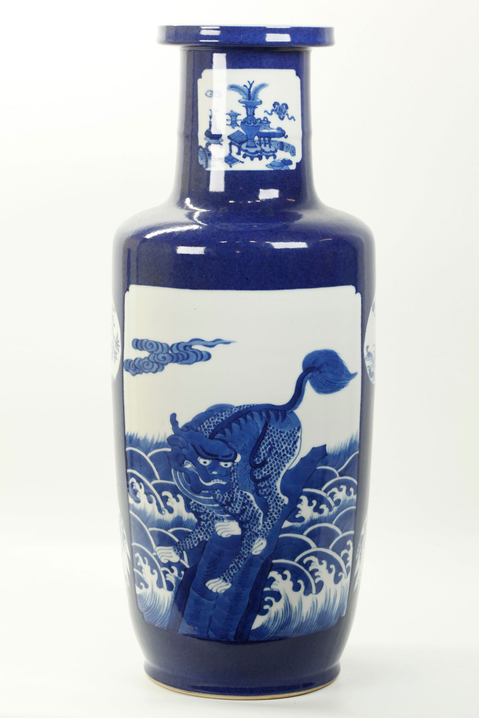 Lg Chinese Powder Blue Porcelain Baluster Vase (1 of 5)