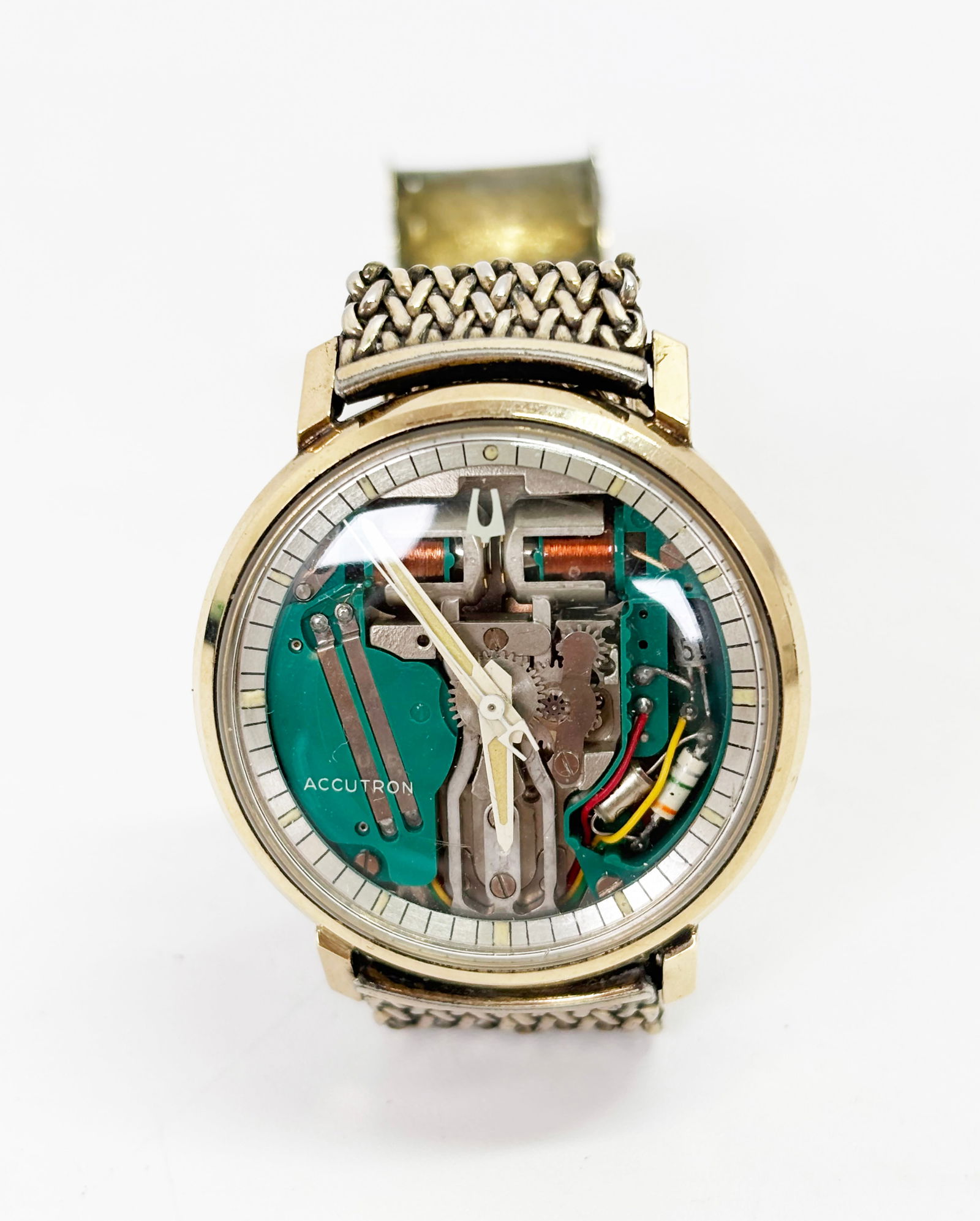 Bulova Accutron Watch; Gilt Stainless Steel Band (1 of 5)