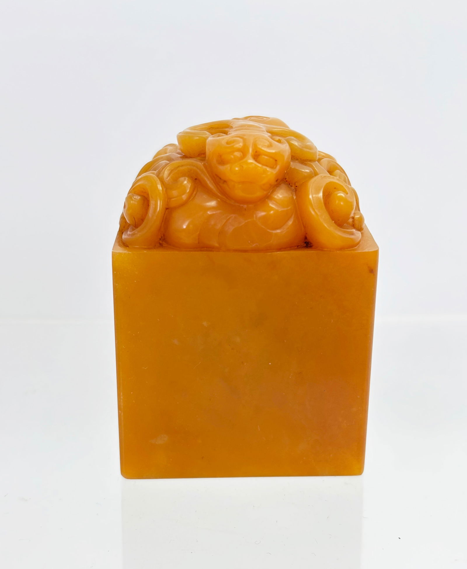 Chinese Yellow Shoushan Soapstone Chilong Seal (1 of 6)
