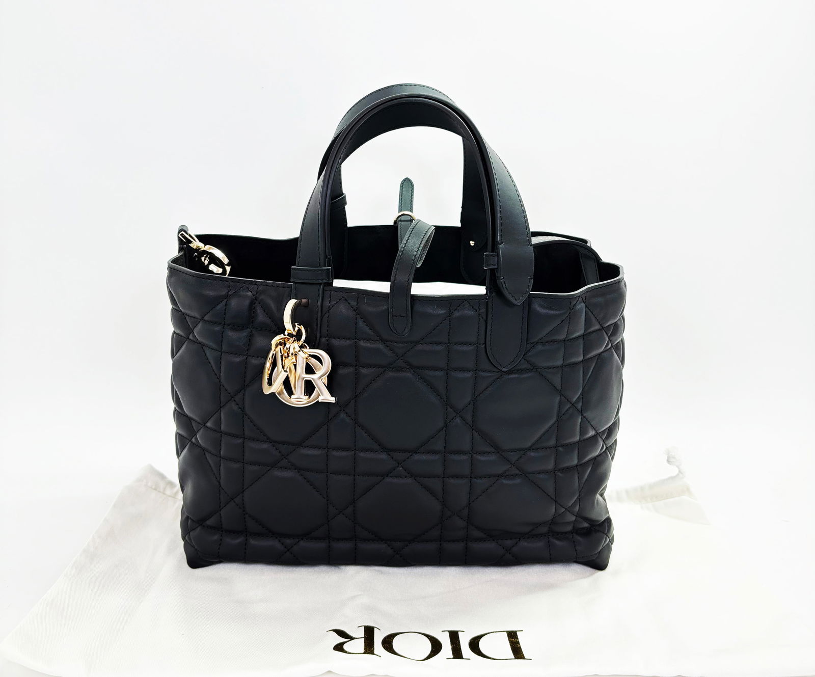 Christian Dior Quilted Black Leather Tote Bag (1 of 7)