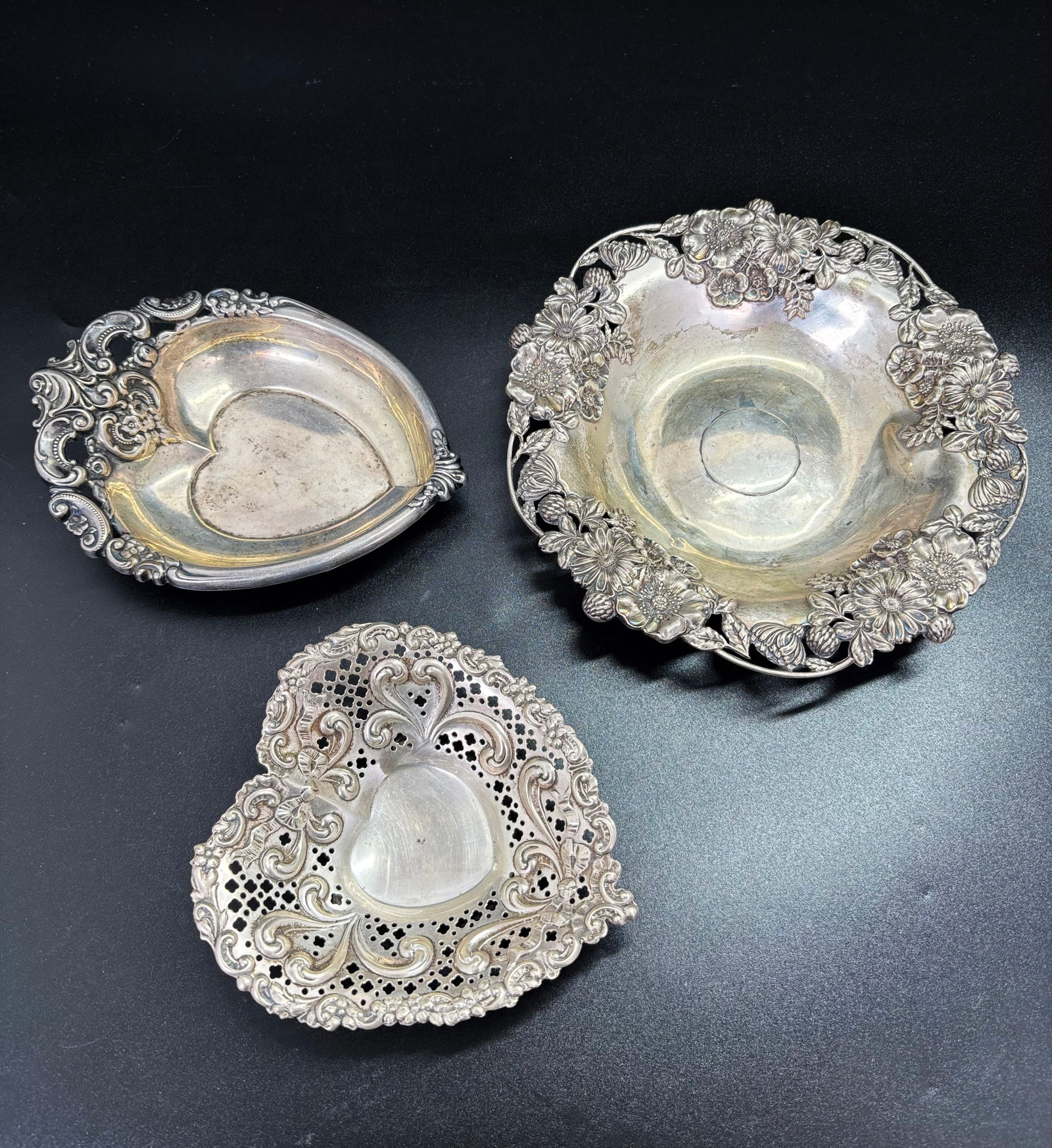 3 American Sterling Silver Candy Dishes; 336G (1 of 8)