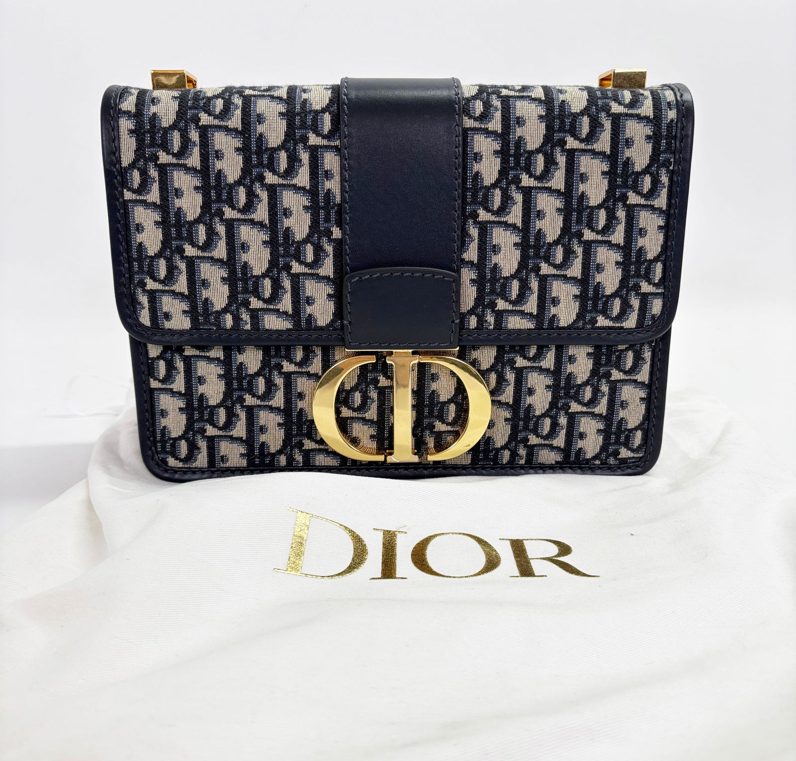Christian Dior Blue Jacquard Shoulder Bag (1 of 7)