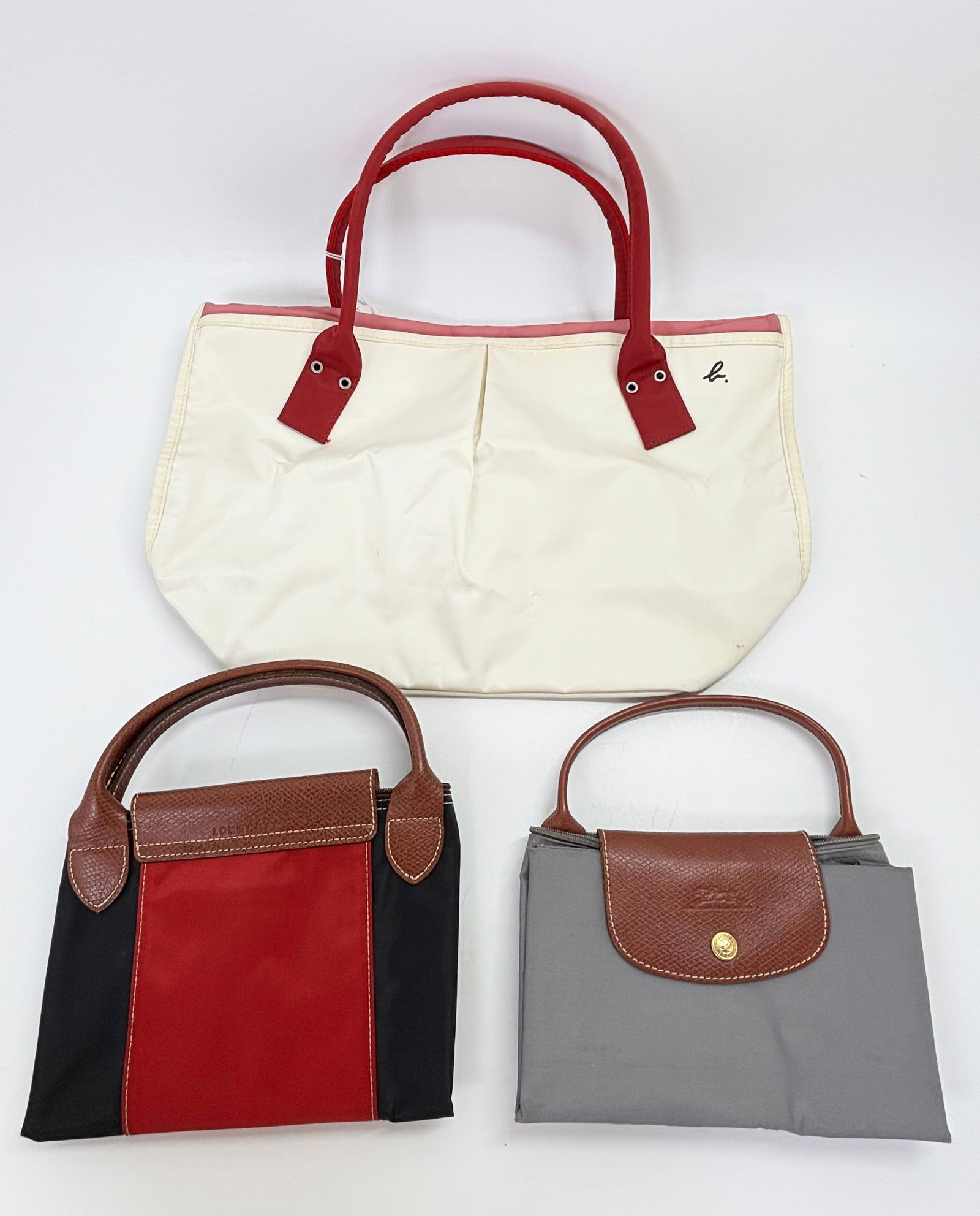 3 Vintage Travel Handbags, 2 Longchamps, 1 Agnes B (1 of 4)