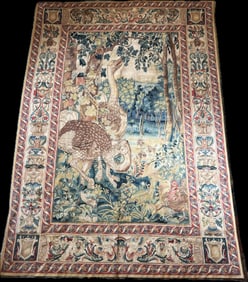 Fine Aubusson Wool Tapestry Panel; New World Birds