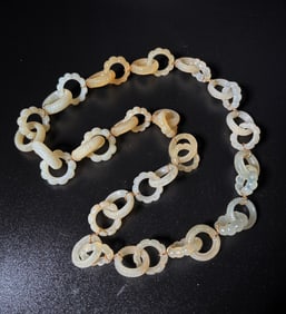 19 Chinese Qing White Jade Dbl Carved Earrings