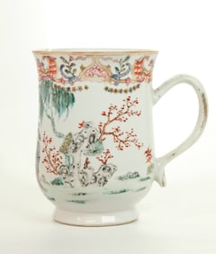 Lg Chinese 18th C Export Porcelain 1 Handled Mug