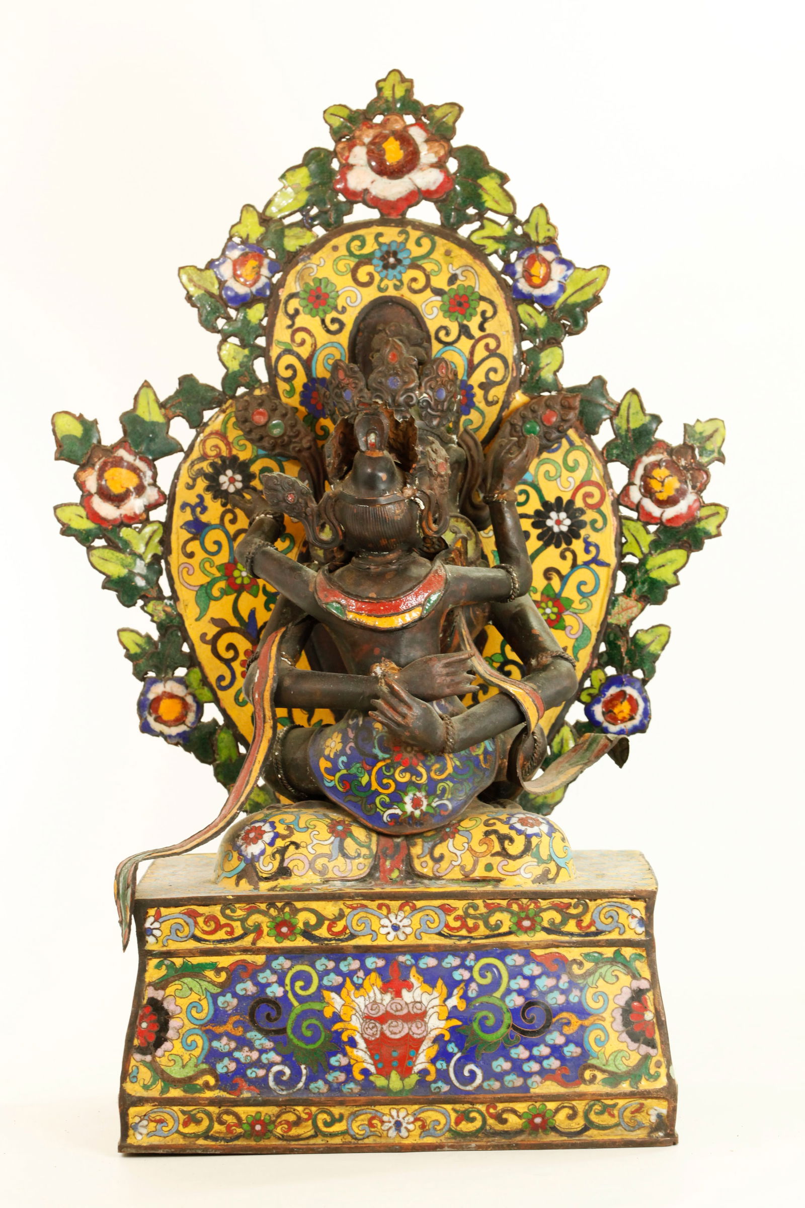 Chinese Tibetan Cloisonne & Bronze Yabyum Dieties (1 of 5)