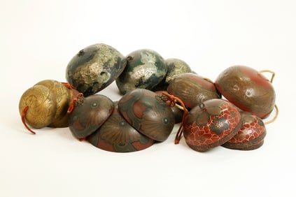 4 Sets Japanese Bronze Hanging Temple Bells