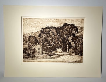 Luigi Lucioni; Etching Route 7 Vermont 1946
