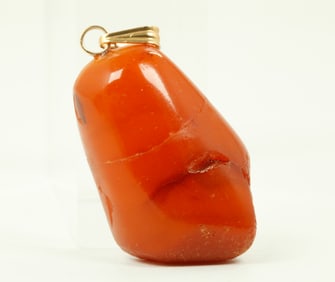 Chinese Butterscotch Amber Specimen Pendant 12.5G