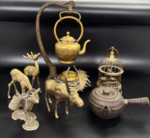 7 Brass or Metal Early 20th C Decorations