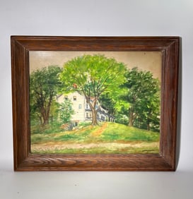 Greenblatt '46; Watercolor House in Trees; Framed