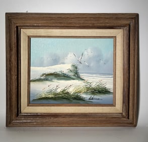 Antonius; Seagulls Over Dunes Oil Masonite