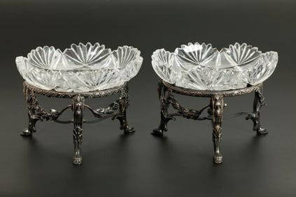 Pair Mon Odiot Prevost Et Cie French Silver Stands