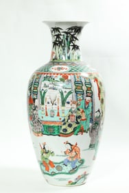 Chinese 19 Century Famille Verte Porcelain Vase