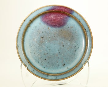 Chinese Junyao Crackle Glaze Porcelain Flat Plate