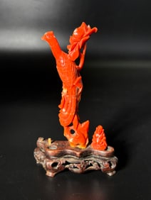 Chinese Qing Phoenix, Peony & Buddha Coral