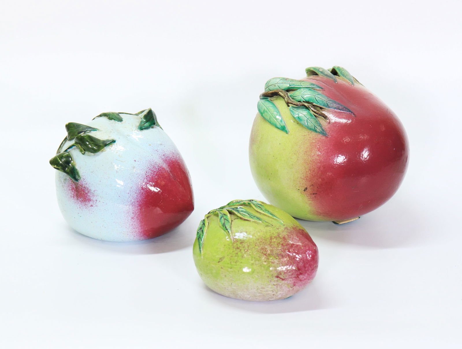 3 Chinese Peach Shaped Porcelain Altar Fruits (1 of 4)