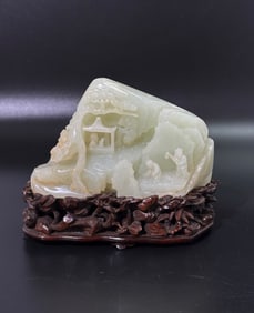 Fine Chinese 19 C Noble Professions Jade Mountain