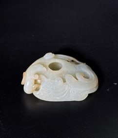 Fine Chinese 19 C White Jade Phoenix Water Coup