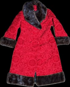 Vintage Daw-Son Hong Kong Lady's Silk & Fur Coat