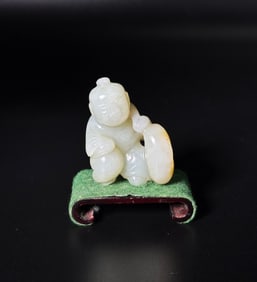Small Chinese White Jade Boy Toggle