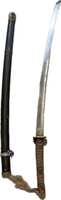 Japanese WWII Shin-gunto Katana Sword; Iron Sheath