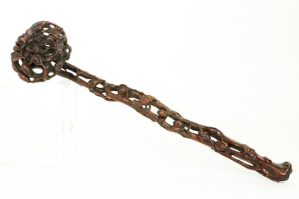 Chinese Chengxiang Wood Carved Ruyi Scepter