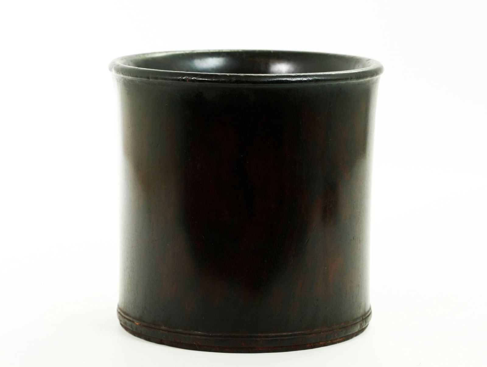 Chinese Heavy Black Hard Wood Bitong Brush Pot (1 of 5)