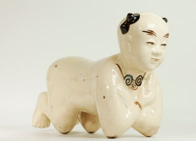 Chinese Cizhou Porcelain Baby Boy Pillow