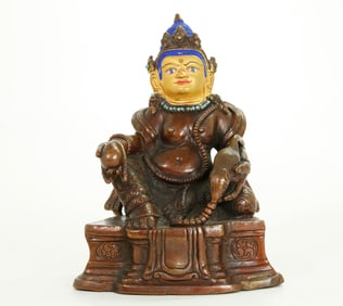 Tibetan Bronze Seated Jambhala; Sealed Base