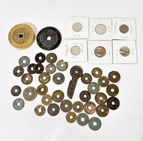 45 World Coins; Many Chinese