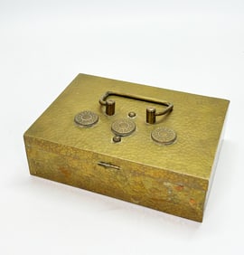 Hammered Brass Strong Box Circa 1900