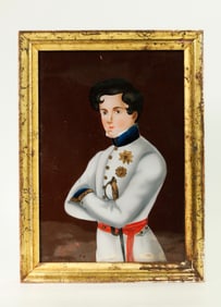Gustav of Sweden Ca 1830 Reverse Glass Painting