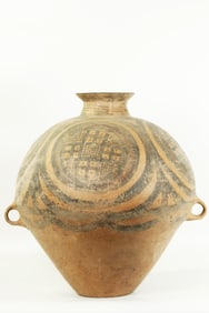 Chinese Neolithic Pottery 2 Handled Jar