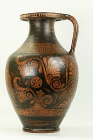 Greco-Roman Black & Red Pottery Large Pitcher