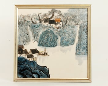 Chen Zizhuang; Chinese Artist Enamel Ceramic Tile