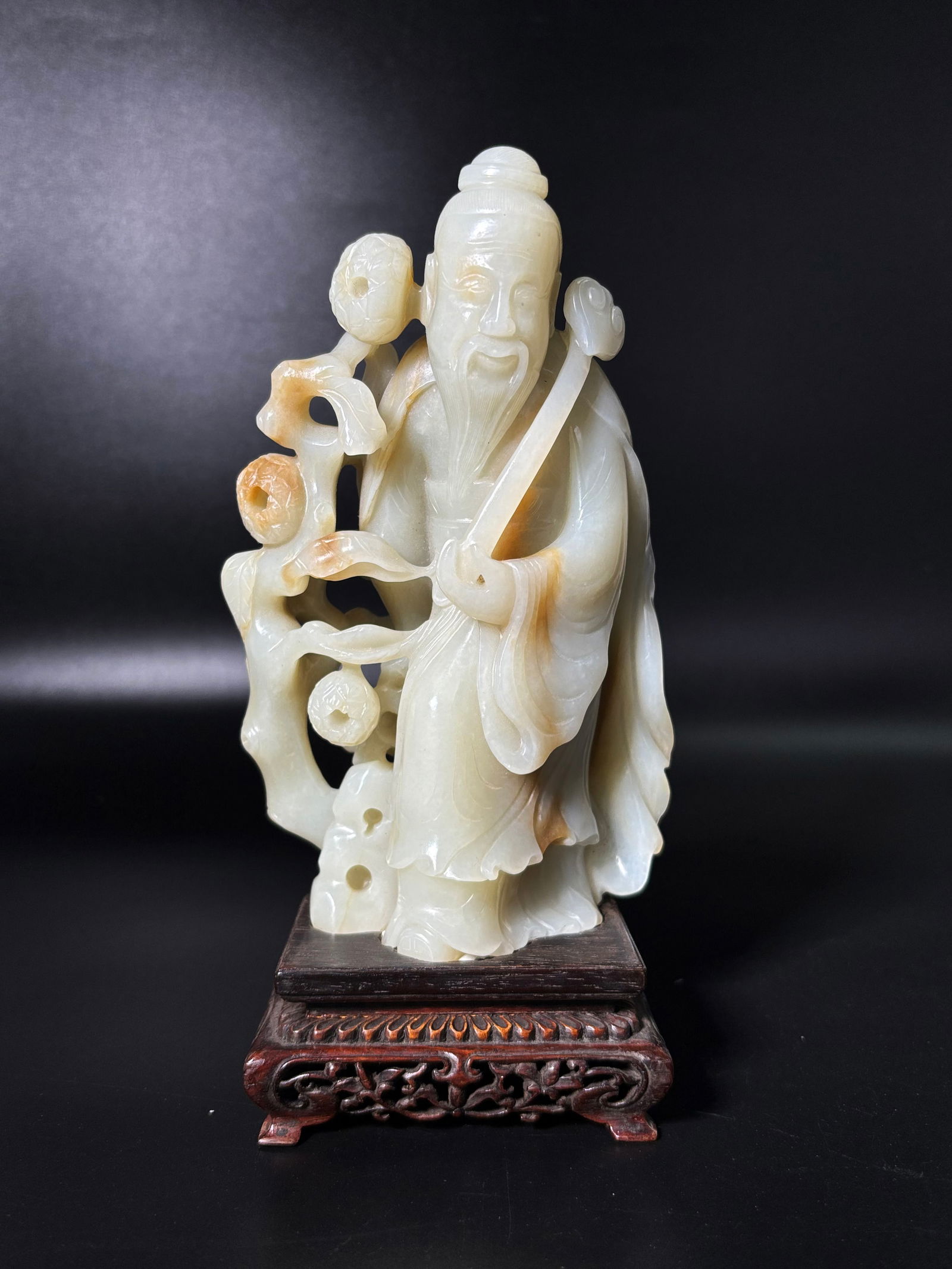 Fine Chinese 19th C Pale Celadon Jade Immortal (1 of 6)