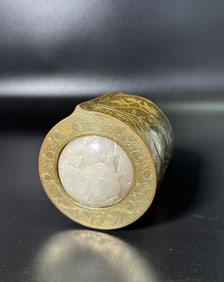 Chinese 18th C White Jade Pomegranate Plaque