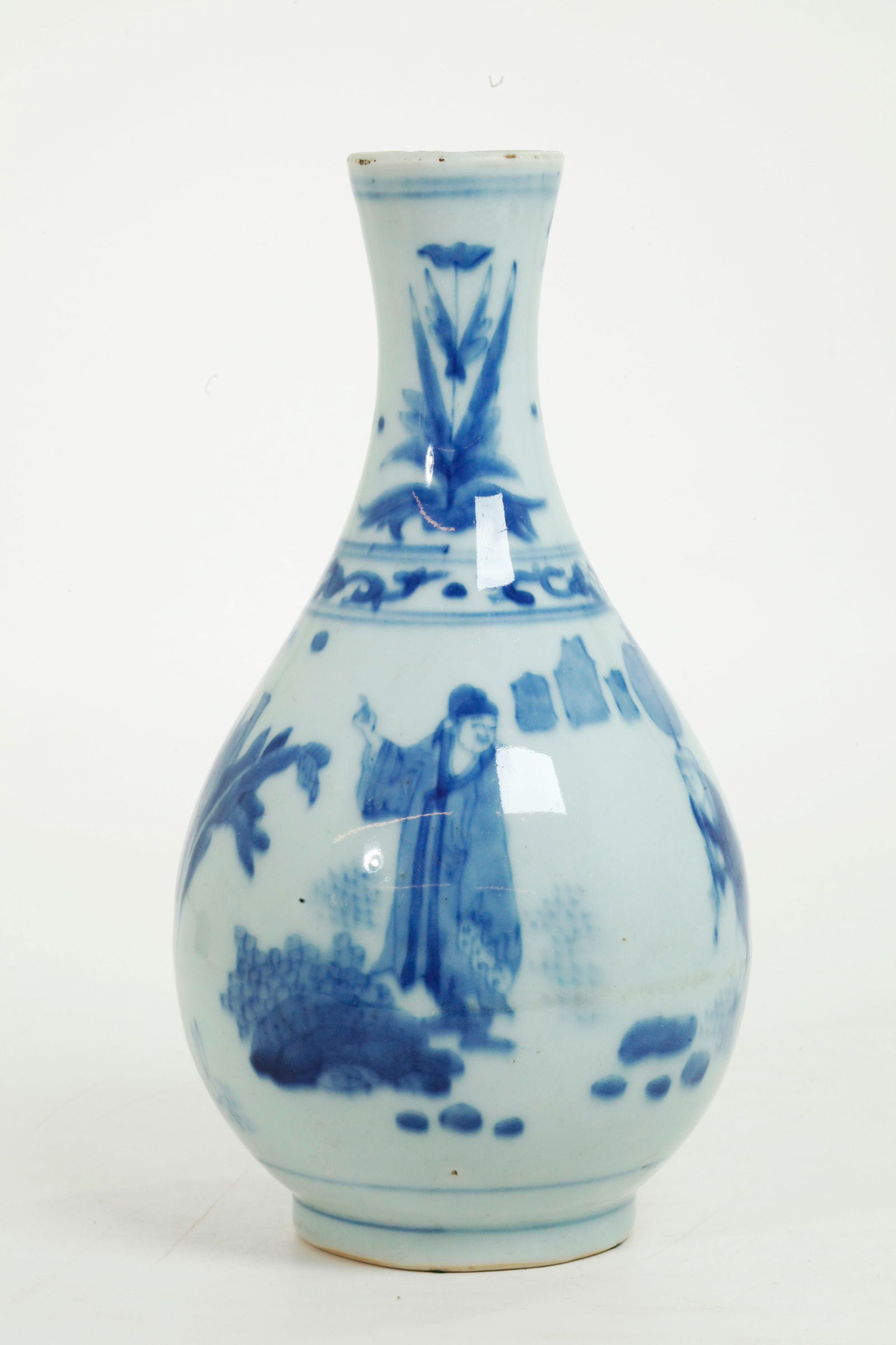 Chinese Blue & White Porcelain Bottle Vase (1 of 6)