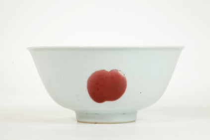 Chinese Underglaze Red Sanduo Porcelain Bowl