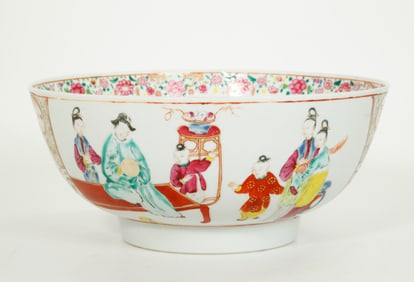 Chinese 18th C Rose Porcelains Bowl