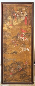 Chinese 18 C Historical Painting Soldiers & Horses