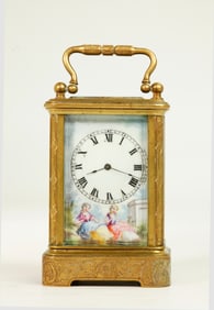 European Miniature Carriage Clock Enamel Sides
