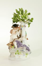 Meissen Porcelain 2 Cupids Sharpening Arrows
