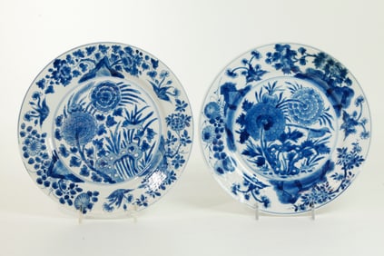 Chinese Kangxi Ca 1700 Blue White Porcelain Plates