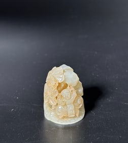 Chinese Celadon Jade Sm Archer Hunting Finial