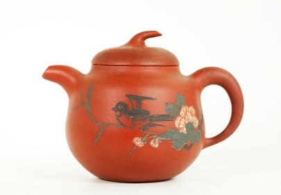 Chinese Yixing Zisha Gourd-Shaped Teapot