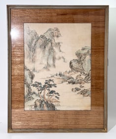 Chinese Ink & Color Painting on Paper; Framed