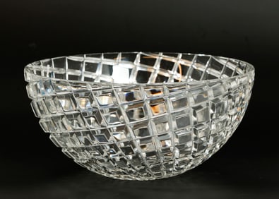 Josef Riedel Weave-Diamond Pattern Cut Glass Bowl